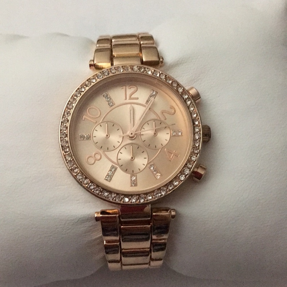 Acutime Watch in Rose gold tone 8”